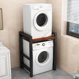 Waskast Boven Machine - Opbergrek - Ruimte Besparen - Verstelbare Hoogtes - 75 x 65 x 105 cm - Zwart Rood — thumbnail 1