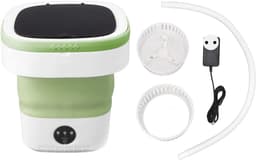 Quvo® Camping Wasmachine - Mini Wasmachine - Wasmachines - Opvouwbare Kleine Wasmachine en Droger - 7.5L - met Afvoer - Groen - 30cm x 30cm x 33cm — thumbnail 2