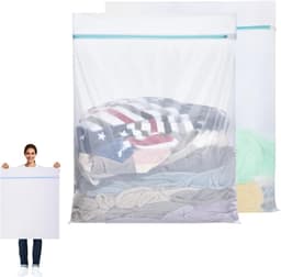 Grote Waszakken voor de Wasmachine, 2 Stuks, 60x80cm, Ideaal voor Ondergoed, Sokken en Fleece Dekens — thumbnail 1