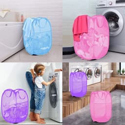 Vouwbare pop-up wasmand van gaas, ideaal voor reizen en eenvoudig opbergen, lichtgewicht en duurzaam — thumbnail 4