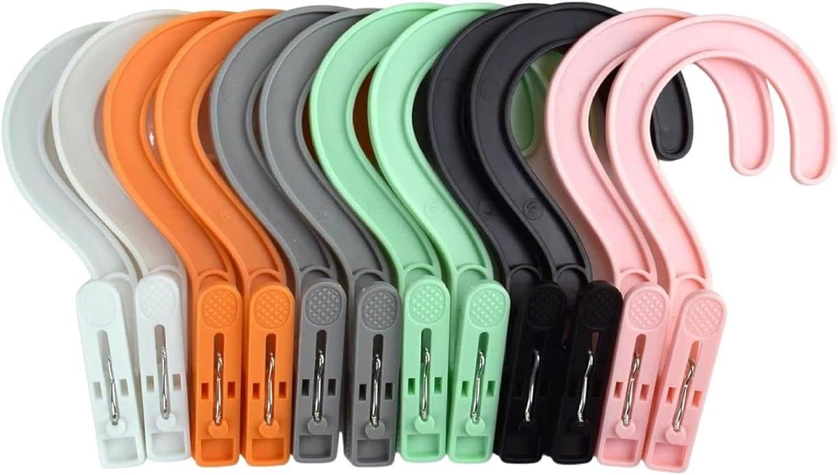 Wasknijpers Set - Kledinghangers Clips - Kleding Drogen - Anti-slip Grip - 12 Stuks - Assorti — afbeelding 1