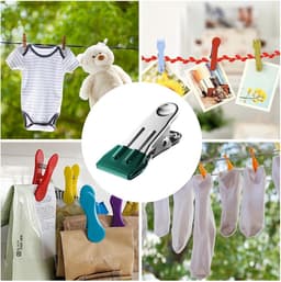 Metalen Was Knijpers - Kleding Clips - Kleding Droge - Roestvrij Staal - 5.5 cm Lengte - Groen — thumbnail 5