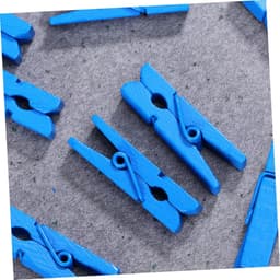Houten Clips - Mini Pinnen - Knutselprojecten Versieren - Natuurlijk Hout - 100 Stuks - Blauw — thumbnail 3