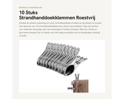 Dailygoods- Strandhanddoekklemmen 10 Stuks - Roestvrij Staal - Handdoek Clips - Duurzaam - Sterke Klemkracht - Compact Formaat - Handdoekclips