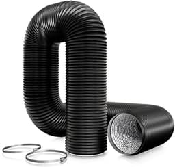 Afvoerslang - Ventilatieslang - Lucht Afvoeren - Flexibel & Hittebestendig - 150 mm x 3 meter - Zwart — thumbnail 1