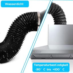 Afvoerslang - Flexibele buis - Ventilatie en afvoer - Hittebestendig aluminium - 150mm 5 meter - Zwart — thumbnail 2