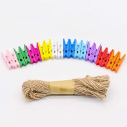 Mini Houten Clips - Kleurrijke Knijpers - Foto's Ophangen - Natuurlijk Hout - 100 Stuks - Regenboog — thumbnail 2