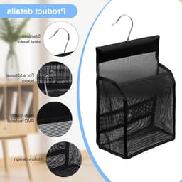 Set van 2 Kledingknijperzakken met Haken, Flexibele Hangorganizer voor Badkamer, Keuken en Kamperen, Opbergtas voor Kledingknijpers en Reisaccessoires — thumbnail 3