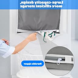 2-delige Handige Hangende Waszakken - Ruimtebesparend en Waterdicht - Grote Capaciteit voor Vuile Kleding - Ideaal voor Thuis en Op Reis (50 x 77 cm, Grijs) — thumbnail 5