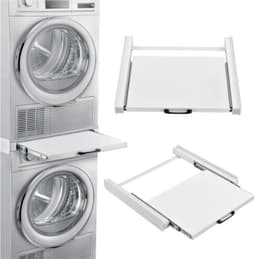 Livista stapelkit voor wasmachine en droger – met uittrekbaar werkblad – universeel tussenstuk – ruimtebesparend – wit — thumbnail 4