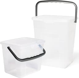 Novaliv Voordeelset Wasmiddeldoos met deksel 4 liter + 7 liter I Transparant I Doos Waspoeder Opbergdoos met handvat Wasmiddel Opbergdoos Wasmiddelcontainer Waspoedercontainer — thumbnail 1