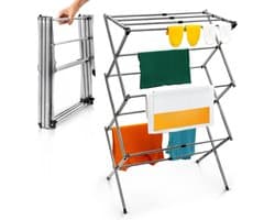 Droogrek - Inklapbaar wasrek voor binnen en buiten - Staand droogrek met vleugels - Ruimtebesparend en lichtgewicht - Voor kleine en grote wasjes - Perfect voor appartementen, balkon en studentenkamer - Snel opvouwbaar - Wasdroogrek voor huishoudelij — afbeelding 1