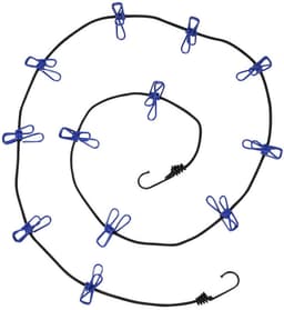 Benson Waslijn incl. 12 knijpers - elastisch van 190 tot 320 cm - met haken — thumbnail 1