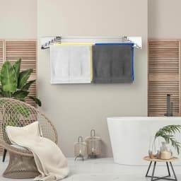 Inklapbaar Wanddroogrek - Droogrek voor Binnen - Wit - Aluminium - 100x50 cm — thumbnail 5