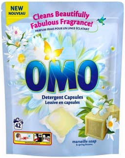 Omo - Wascapsules - Marseille zeep & Lentebloesem - Krachtige geur - 42 Capsules - Voordeelverpakking - 4 stuks — thumbnail 2