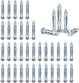40 stuks holle wandankers, M5 x 52 holle holle metalen ankers, koolstofstaal, holle wandpluggen metaal, expansiemoeren, jackmoeren, voor gipswanden, holle muren, ijzeren deuren — thumbnail 1