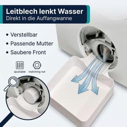 Wasmachine-opvangbak, PP-opvangbak wasmachine met 2 stuks geleidingsplaat en moer voor noodlediging, stabiele afvoerbak wasmachine Samsung en de meeste wasmachines — thumbnail 4