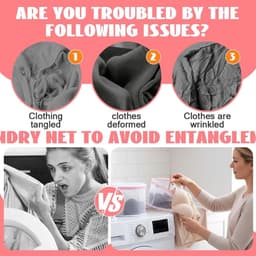 Set van 3 Waszakken voor Ondergoed, Sokken en Gevoelige Kleding - Herbruikbaar en Met Rits, Fijn Net en Cilindrische Vorm — thumbnail 4