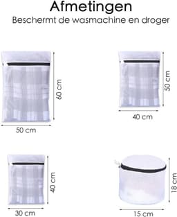 Waszakken, Wasnetten, Packing Cubes, 7 stuks, Waszakken voor wasmachines, Wasnet met ritssluiting voor fijne was, Wasnetzakken, Wasbeschermer — thumbnail 3