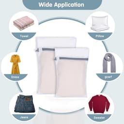 4-delige wasnetset voor de wasmachine, 2 maten, witte polyester zakken, ideaal voor blouses, bh's, ondergoed en sokken (30 x 40 cm, 20 x 30 cm) — thumbnail 3