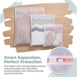 Set van 5 Wasnetten voor de Wasmachine - Ideaal voor Kleding, Ondergoed en Delicate Stoffen 30x40/40x50/50x60 cm — thumbnail 2