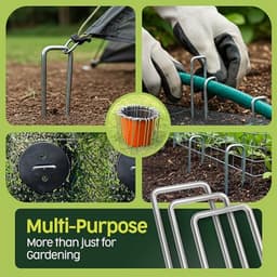 Grondankers - Haringen Tuin - Buiten Bevestigen - Verzinkt Staal - 100 Stuks - Zilver — thumbnail 4