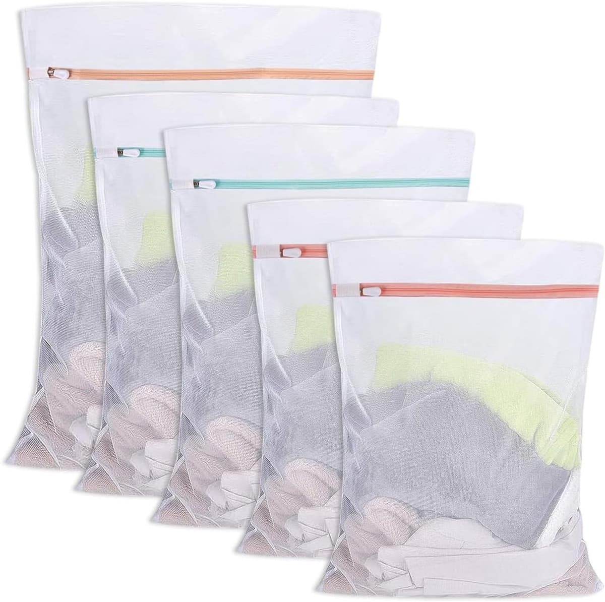 Set van 5 Wasnetten voor de Wasmachine in Diverse Maten 30x40, 40x50 en 50x60 cm voor Bescherming van Kleding — afbeelding 1