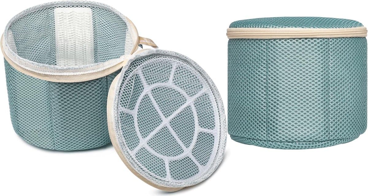 2-stuks ondergoed waszak - Mesh Eye Band Support Board - voorkomen ondergoed vervorming tijdens het wassen - antibacteriële versie - groen-15*15cm — afbeelding 1