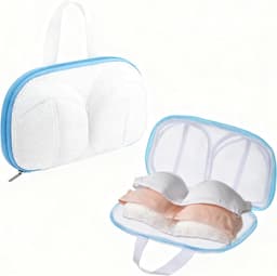 BH Wasmachine Zakken - 3D Bescherming Netzak - 2 Stuks 30x20 cm - Verborgen Rits Delicate Was - Voor BH's en Lingerie - Blauw — thumbnail 1