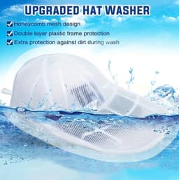Cap Washer - 2 Stuks - waszakken - veelzijdig en krachtig - voor wassen drogen vormbehoud en opbergen - met vijfbandensysteem - veilige fixatie - breekvast en vormvast - voor Baseballpetten, Sportpetten en Petonderhoud Zonder Vervorming — thumbnail 3