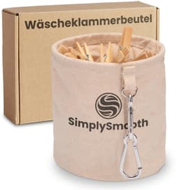 Wasknijperzak XL - Geschikt voor 200 wasknijpers - Met karabijnhaak en sluiting - 100% katoen — thumbnail 1