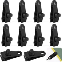 10 stuks zeilspanners van polycarbonaat, verstelbare tarpclips met antislip gekartelde bek voor dekzeilen, luifels en tenten, 8 x 3 x 2,5 cm — thumbnail 1