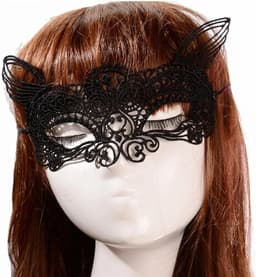 Lifreer De Halloween-kostuumset bevat een halloween-hoofdband, een zwarte sluier, een rozenhalsketting, een kanten masker en korte kanten handschoenen voor Halloweenkostuumaccessoires. — thumbnail 5