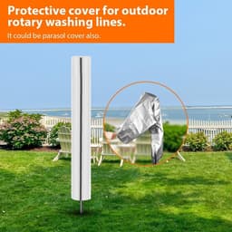 Rotating Clothesline Waterproof Cover van 420D Heavy Duty Oxford Stof met Rits en Trekkoord voor Buiten, Ideaal voor Tuin en Kledinglijn Bescherming — thumbnail 5