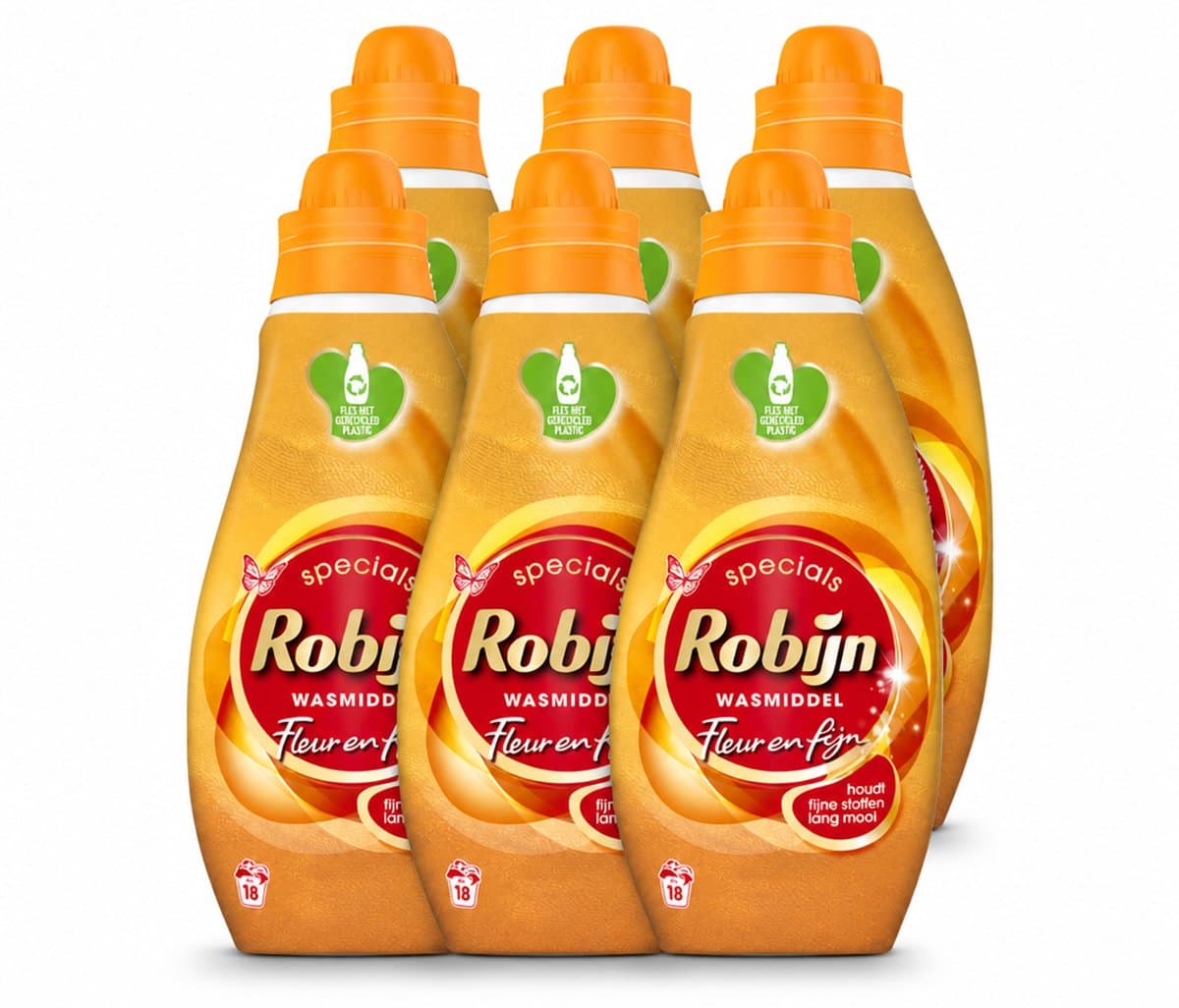 6 x Robijn Specials - Fleur & Fijn - Vloeibaar Wasmiddel - 18 Wasbeurten - Voordeelverpakking - 6 stuks — afbeelding 1