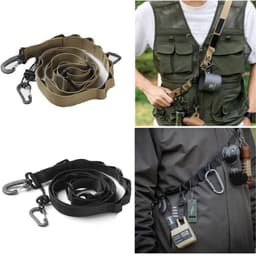 2 stuks - draagbare kampeerlanyard - Multifunctionele buitenlanyard - Waslijn - Luifelhangtouw - Eenvoudige opberging - Zwart en kaki - Lengte 130 cm - Perfect voor kamperen, wandelen, reizen en picknicks — thumbnail 3