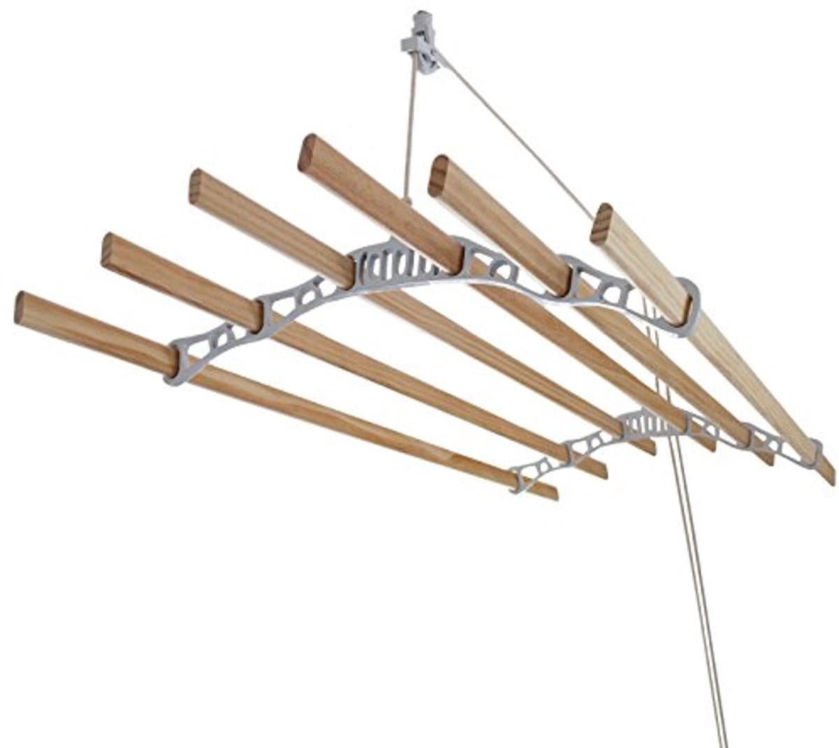 Droogrek plafond ophangbaar 240 cm - ruimtebesparend met katrol systeem — afbeelding 1