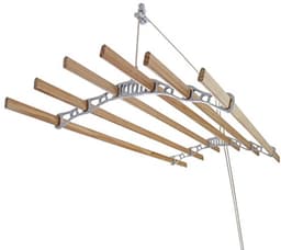 Droogrek plafond ophangbaar 240 cm - ruimtebesparend met katrol systeem — thumbnail 1