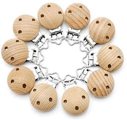 Houten Fopspenen Klemmen - 10 Stuks Met 3 Gaten — thumbnail 1