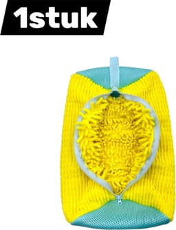 1 stuk - Herbruikbare schoenpoetszak - Chenille mesh schoonmaakzak (geel) — thumbnail 1