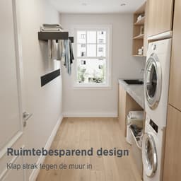 Goodly® High quality Wanddroogrek 80 CM - Droogrek muur inklapbaar - Wasrek - Wasdroogrek buiten - QUALITY 4m - drooglijn - Wit — thumbnail 5