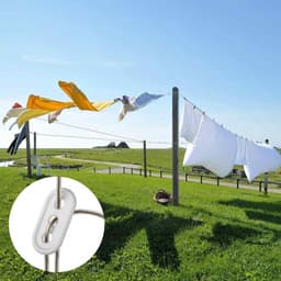 Vitdipy - Waslijn - 20 m lang - PVC waslijndraad met stalen kern - Was lijn Ø 2 mm - Drooglijn voor buiten - Kleding en lakens drogen — thumbnail 3