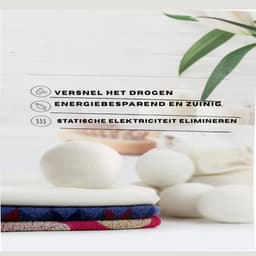 Goodivery® - Droogballen - Aroma Diffuser - Wol Drogerballen - Pakket van 8 Tennisballen Droger 5 cm Wollen Droogballen voor kortere Droogtijd - 20x11x6cm - Wit — thumbnail 2
