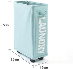 Opvouwbare Wasmand Deluxe - Wasmand met Wielen - Grote Capaciteit - Waterdicht & Multifunctioneel - Blauw — thumbnail 1
