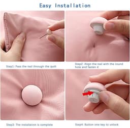 Dekbedklemmen Set 12 Stuks – Witte Paddenstoel Dekbedclips / Dekbedknopen – Anti Slip Ronde Dekbedhouders - Dekbedclips Voor Veilig Bevestigen — thumbnail 2