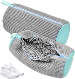 EXCITAT Waszak - Schoenenwaszak - Wasmachine Schoenenwaszak - Met Reinigingsvlies - Geschikt voor het Reinigen van Alle Schoenen - Grijs — thumbnail 1