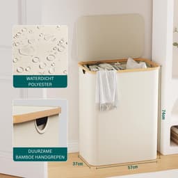 DailySupplies® Wasmand 3 Vakken - Wassorteerder - 160 L — thumbnail 2
