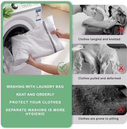 4 stuks duurzame netwaszakken, Wasmachine netzak,16 x 20 inch, delicate waszak voor studenten, studentenhuizen, reizen, gezinnen en appartementbewoners, wit — thumbnail 3