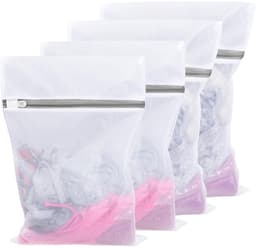 4 stuks duurzame netwaszakken, Wasmachine netzak,16 x 20 inch, delicate waszak voor studenten, studentenhuizen, reizen, gezinnen en appartementbewoners, wit — thumbnail 2