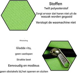 Waszakken voor huisdieren - Waszakken van twill polyester - Grote waszakken met rits - Voorkomt dat waszakken verstopt raken door dierenhaar - Waszakken voor huisdierendekens - Geweldig voor honden en katten (70x80cm) - meer blauw-L — thumbnail 5